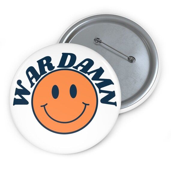 Auburn Smiley Face Game Day Button - Etsy | Etsy (US)