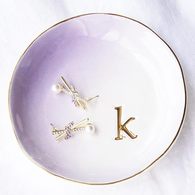 COLLECTIVE HOME - Ceramic Jewelry Tray, Decorative Trinket Dish for Rings Earrings Necklaces Brac... | Amazon (US)