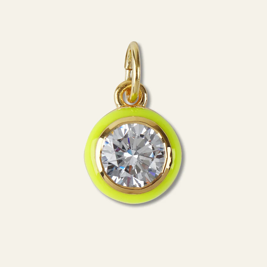 Chartreuse Enamel Bezel Charm | HART