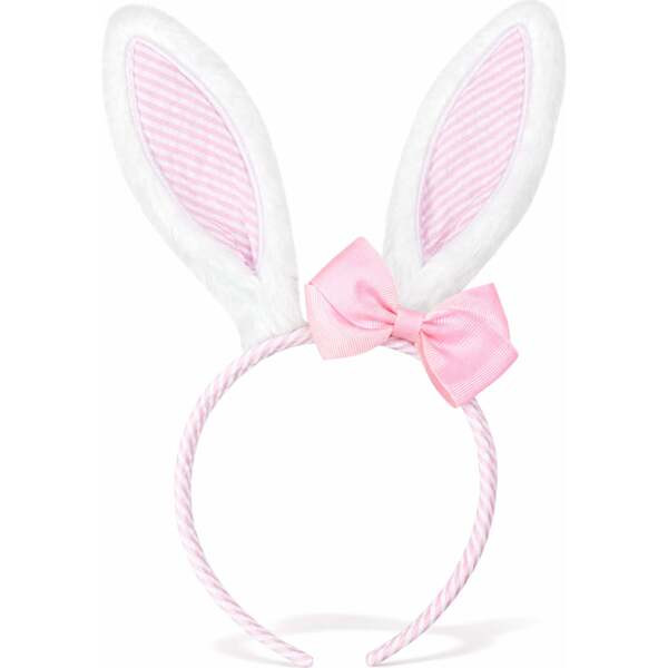 Seersucker Bunny Bow Ears, Pink | Maisonette