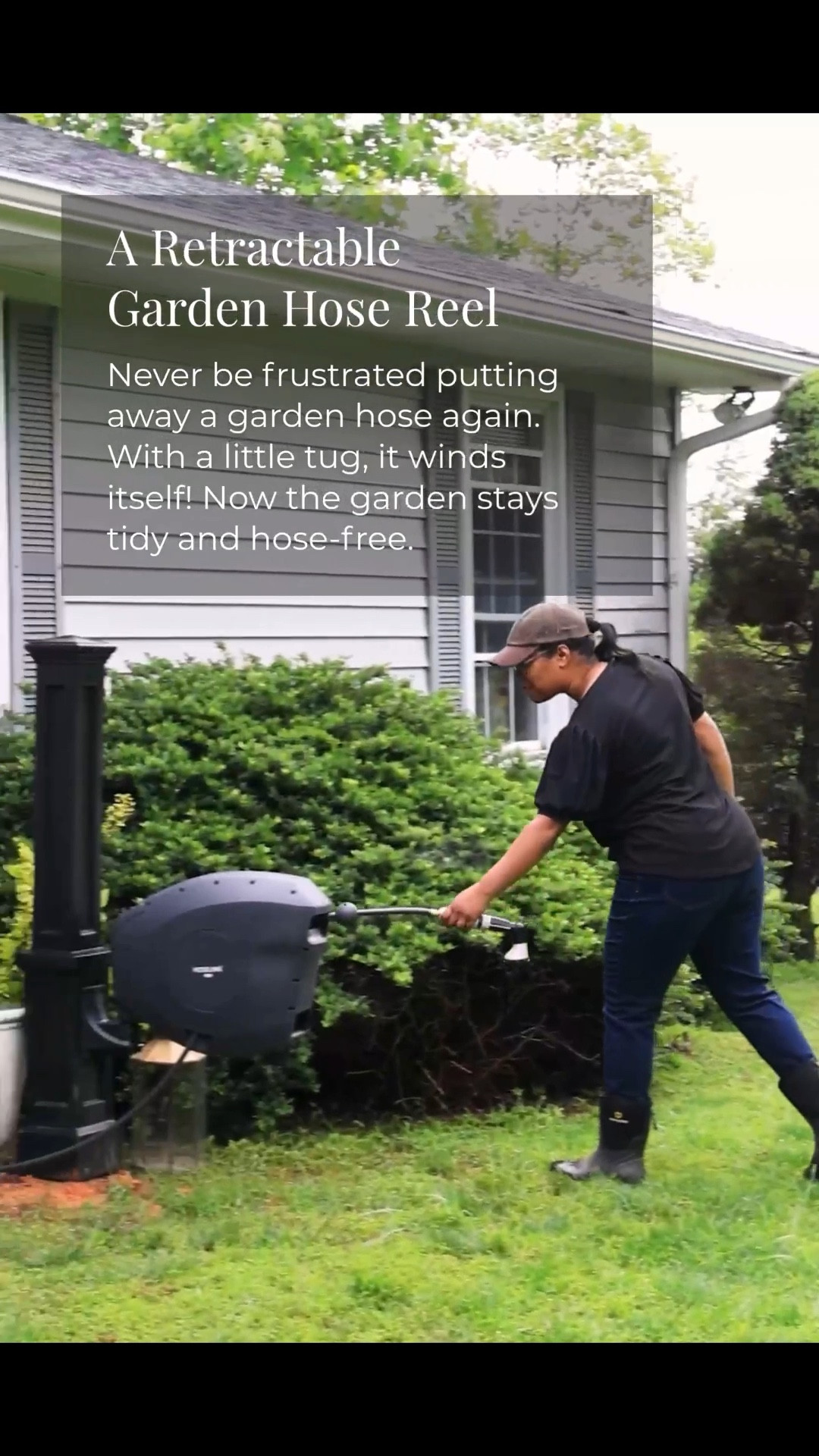 Garden hose retractable reel | Incredible must-have for gardens! Keep the yard tidy with easy to put away watering hose.

#LTKHome