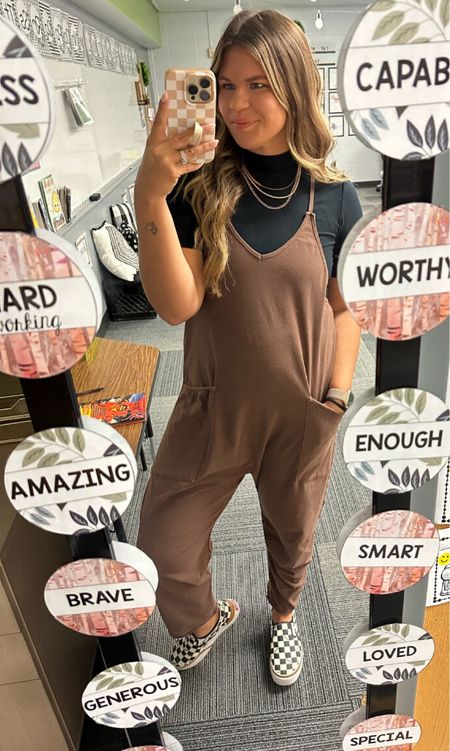Teacher OOTD: 
Love this jumpsuit! I have it in multiple colors and can’t get enough! Wearing a small in the shirt & jumpsuit  

#LTKfindsunder50 #LTKworkwear #LTKstyletip