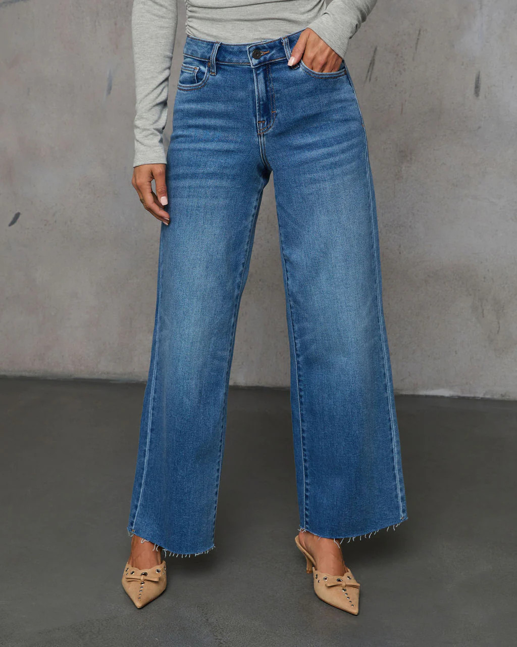 Connie High Rise Frayed Hem Jeans | VICI