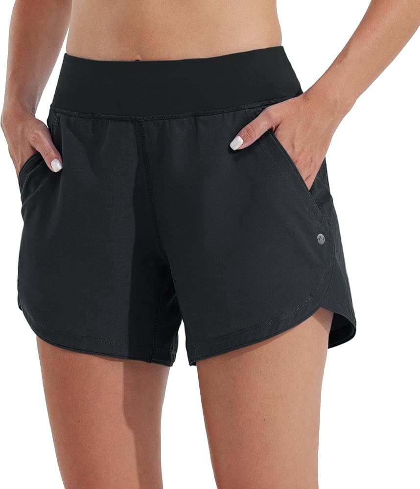 Willit Women's 5" Quick Dry Swim Board Shorts UPF 50+ High Waisted Trunks with Liner Pockets | Amazon (US)