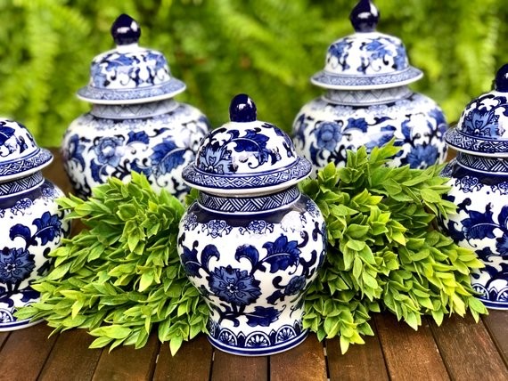 Blue and White Ginger Jars, Small or Large Ceramic | Etsy (US)