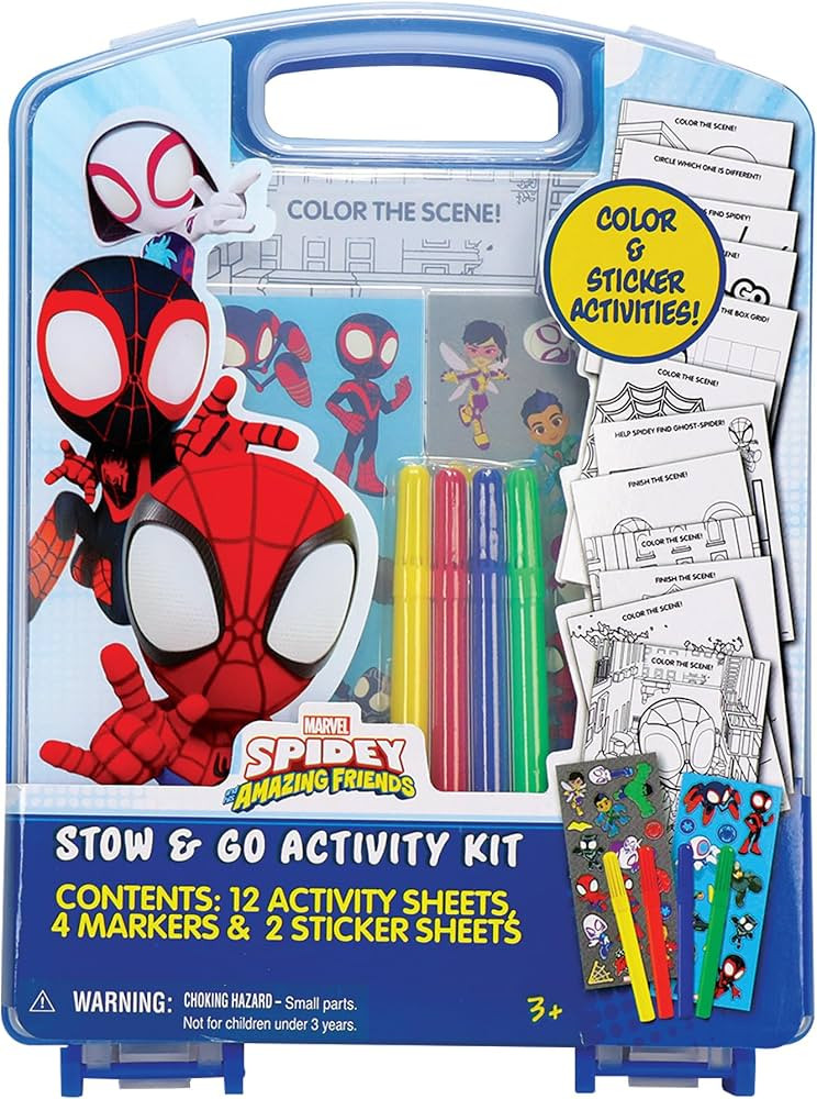 Spidey and His Amazing Friends Stow & Go Activity Kit – 17-Piece Marvel Art Set with Stickers, ... | Amazon (US)