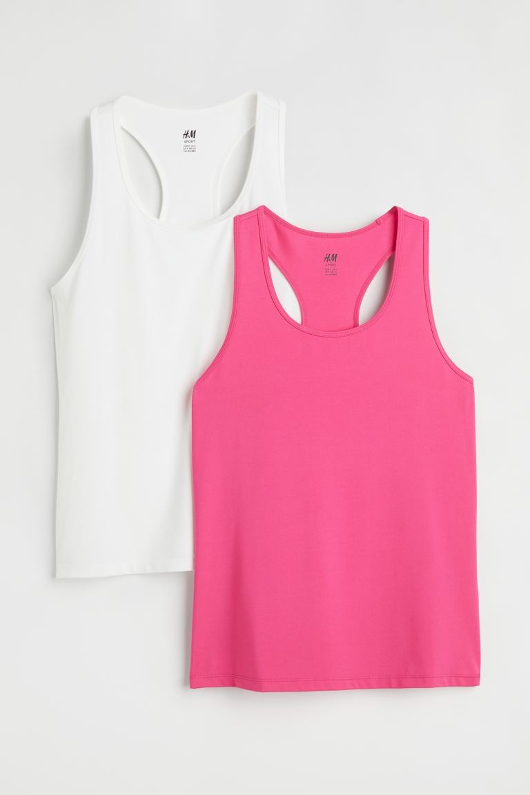 2-pack sports vest tops | H&M (UK, MY, IN, SG, PH, TW, HK)