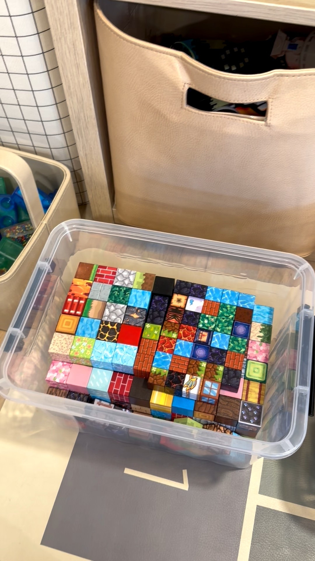 Playroom clear bins to organize sensory toys! 

#LTKKids #LTKmomlife