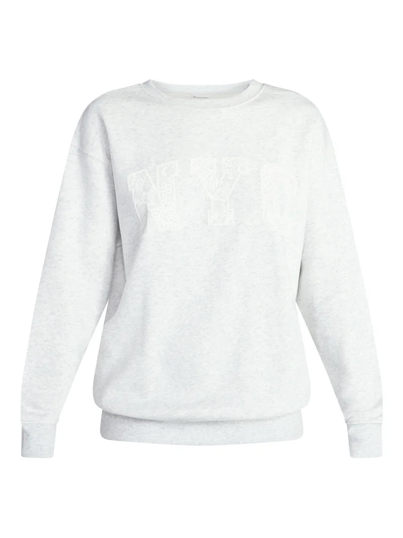 No Boundaries Oversized Graphic Sweatshirt, Midweight, Women's XXS-XXL | Walmart (US)