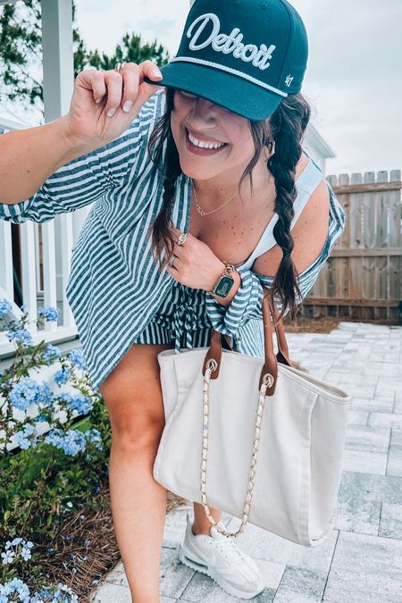 Summer midsize outfit inspo 
Xl in the matching set 
Dad hat
Canvas bag 
Sneakers tts 

#LTKcurves #LTKSeasonal #LTKstyletip