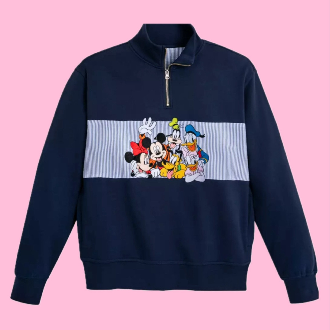 VIRAL Disney Mickey and Friends  1/4 zip pullover sweatshirt with seersucker detailing is BACK IN STOCK 🛍️ will sell quickly! 

Disney Style Quarter Zip
Sweater Crewneck Navy Blue Oversized Fit Disney Winter Disney Fall Autumn Preppy Season Vibes

#LTKSeasonal #LTKFindsUnder100 #LTKTravel