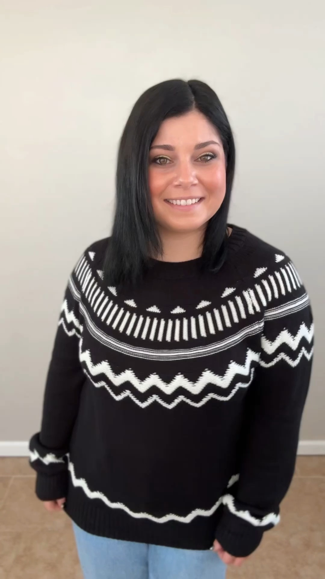 Fair isle black and white sweater 

#LTKFindsUnder50 #LTKHoliday #LTKSaleAlert