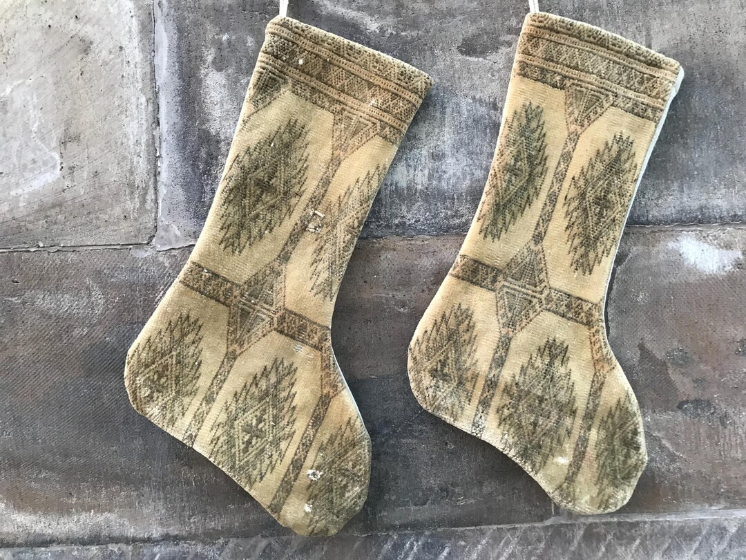 christmas handmade rug stockings - kilim rug christmas stockings - new year socks - family socks ... | Etsy (US)
