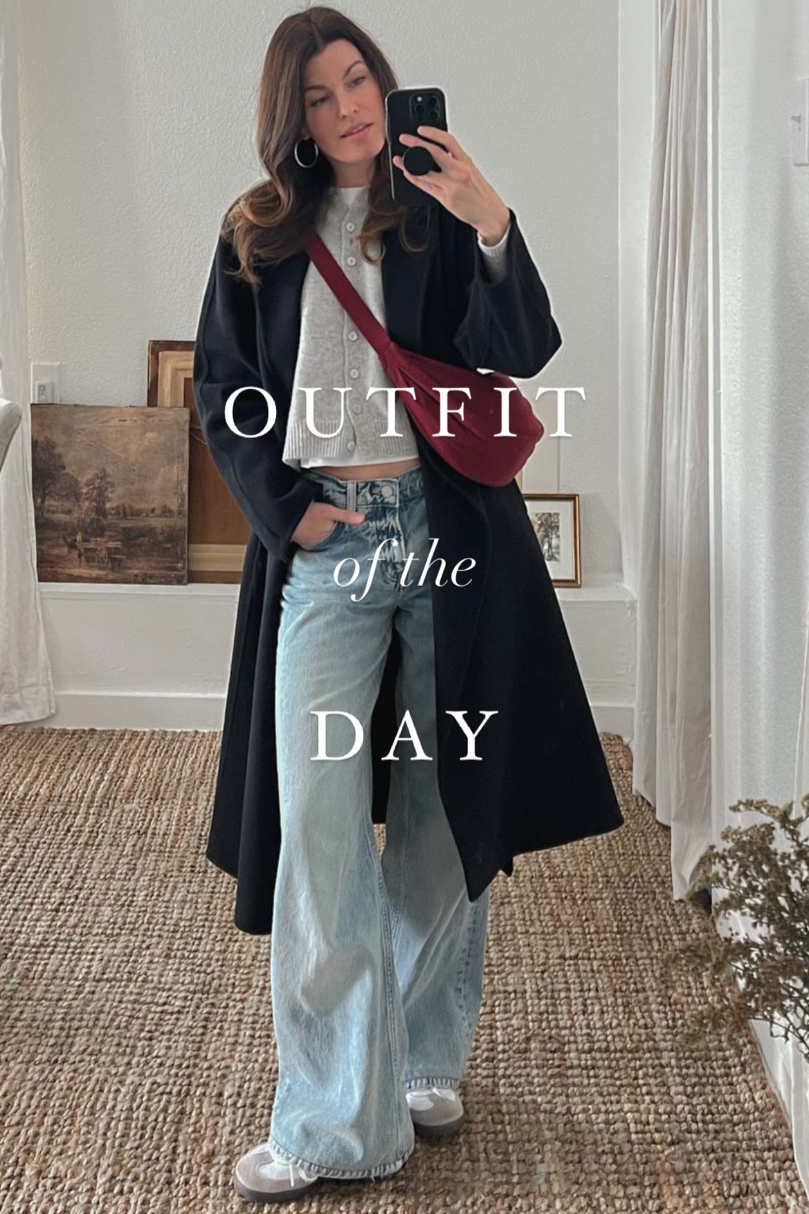 One of my favorite winter outfits. The perfect jeans, a shrunken cardigan, and a long wool coat. Sambas are such a solid winter sneaker.

#LTKStyleTip #LTKFindsUnder50