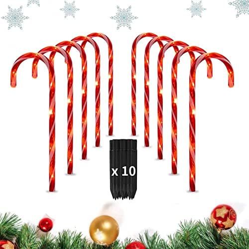 Outdoor Christmas Decorations 18" Candy Cane Pathway Lights, Holiday Walkway Lights, Christmas Se... | Amazon (US)
