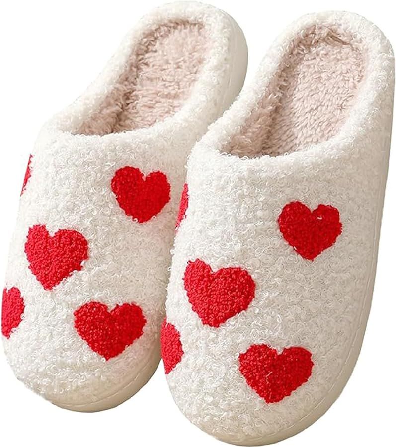 Usoway Valentines Heart Slippers For Women Men Perfect Valentines Day Gift Cute Cozy Bedroom Slip... | Amazon (US)
