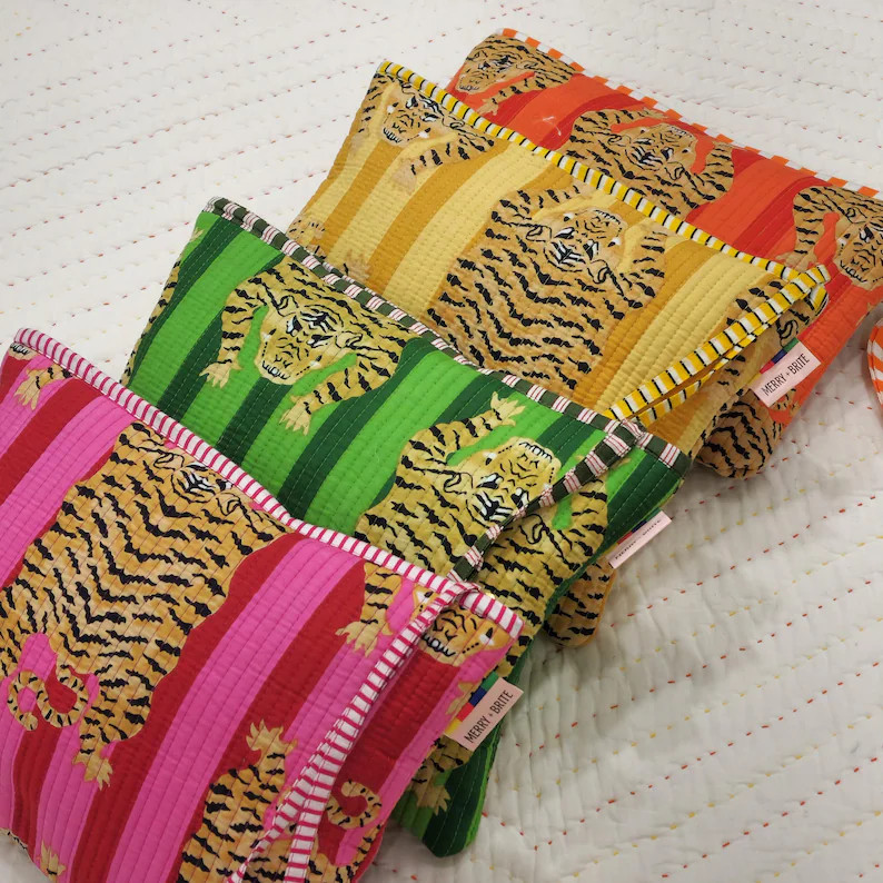 Tiger print waterproof pouch | Etsy (Global)