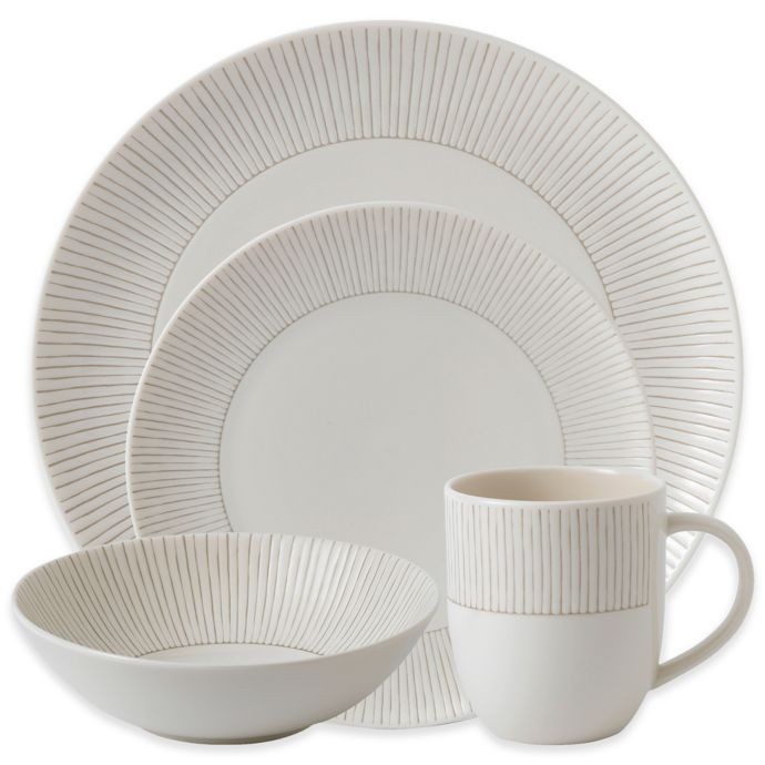 ED Ellen DeGeneres Crafted by Royal Doulton® Taupe Stripe Dinnerware Collection | Bed Bath & Beyond