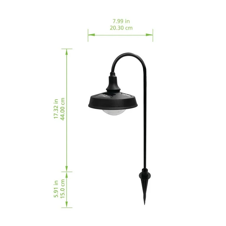 Better Homes & Gardens Corbyn Solar Powered Matte Black Metal Landscape LED Pathway Downlight, 20... | Walmart (US)