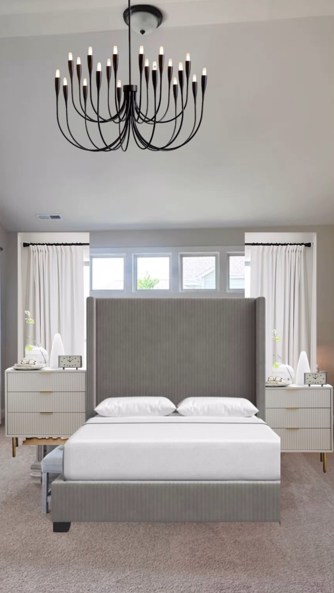 Bedroom design window above the bed night stands bed master bedroom primary bedroom 

#LTKhome #LTKVideo