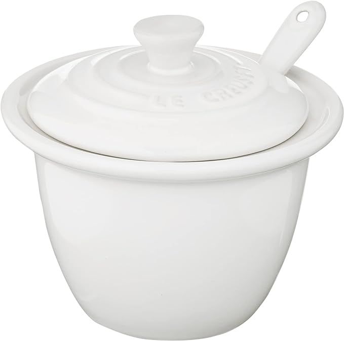 Le Creuset Stoneware Condiment Pot with Spoon, 6.75 oz. (4"), White | Amazon (US)