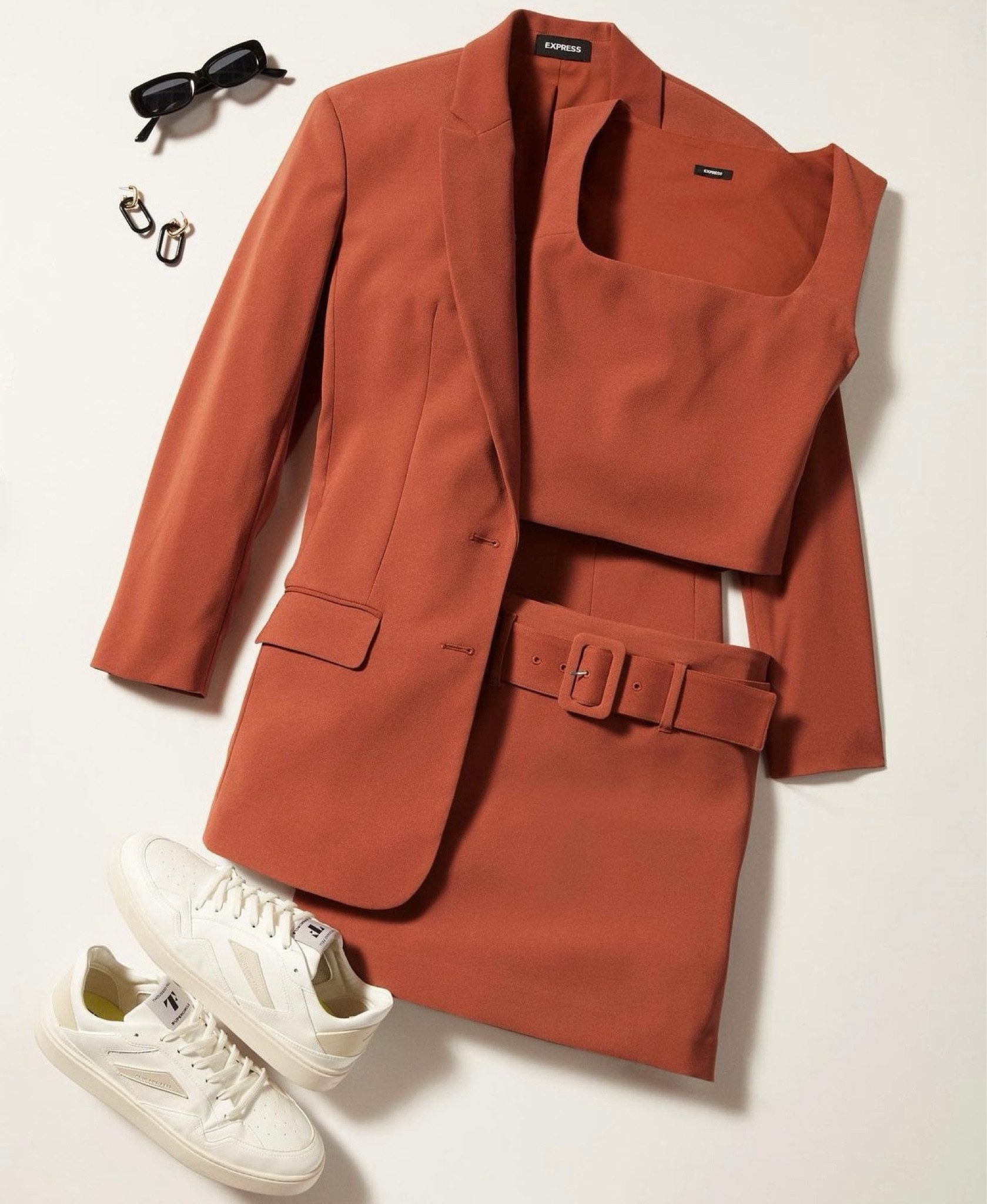 Express monochromatic 3 piece matching set outfit 🧡 available in more colors! 
Blazer
Belted mini skirt 
Square neck top

Spring style 
Easter outfit 
Spring sale
Fashion 
style 
Outfit 
Vacation 
Beach 
Travel
Zara style 
Zara dupe


#LTKsalealert #LTKFind #LTKstyletip