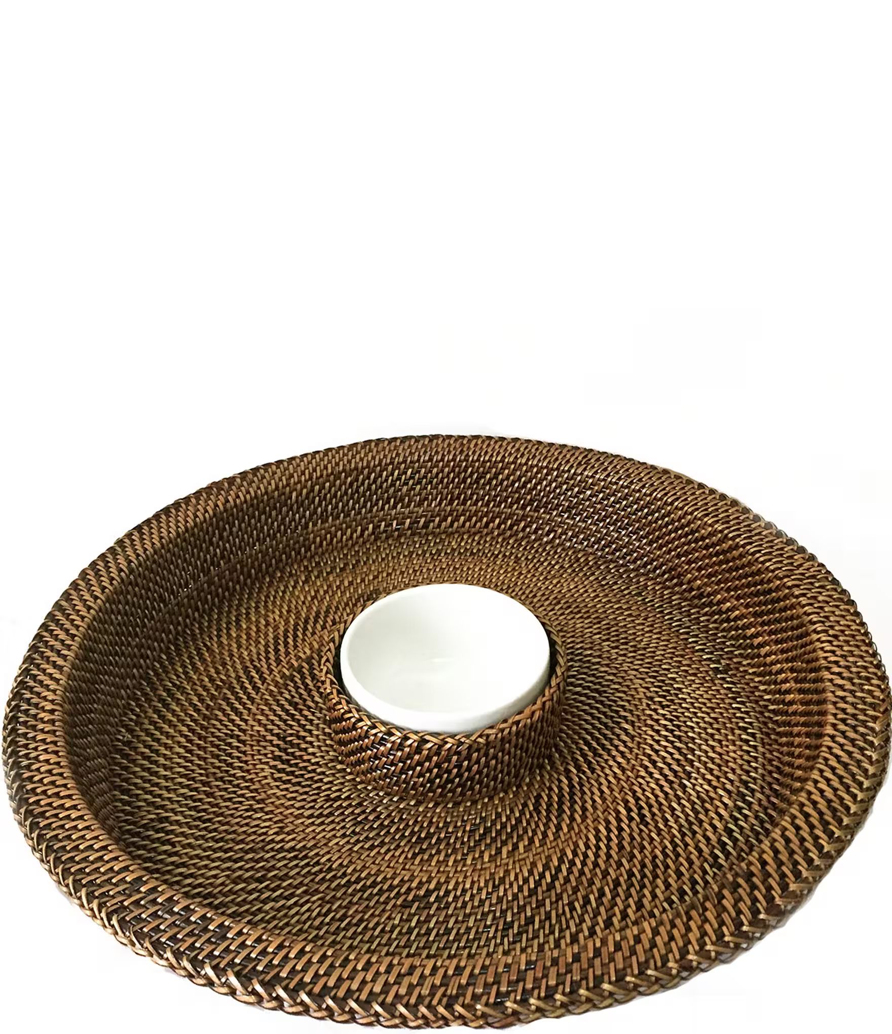 Festive Fall Woven Nito & Ceramic Chip & Dip Server | Dillards