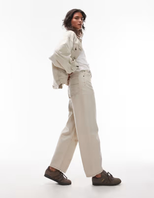 Topshop Baggy jeans in ecru | ASOS (Global)