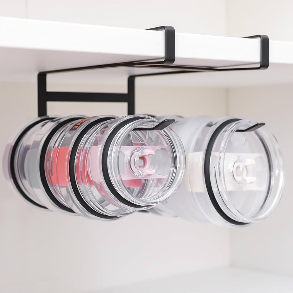 Tumbler and Cup Lid Organizer for Cabinet Storage, Holds Lids Inside Compatible with Yeti,Stanley... | Amazon (US)