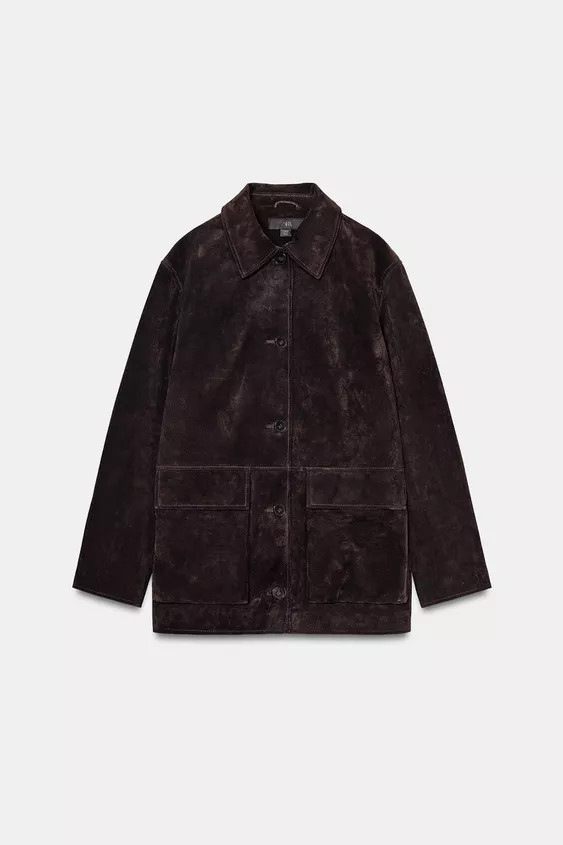 100% LEATHER SUEDE JACKET | Zara US
