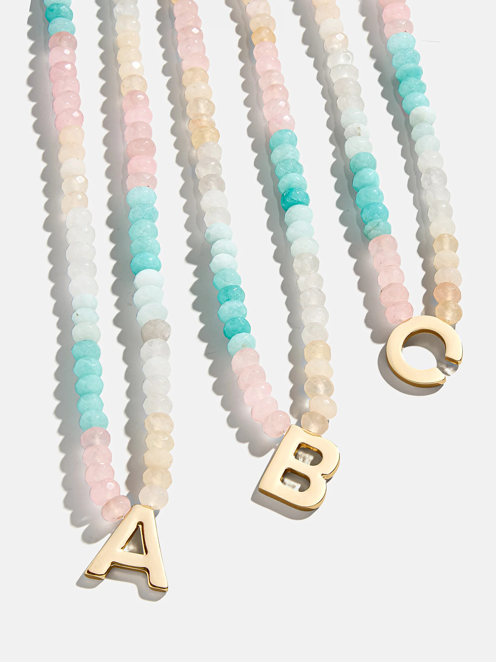 Semi-Precious Block Initial Necklace - Light Multi | BaubleBar