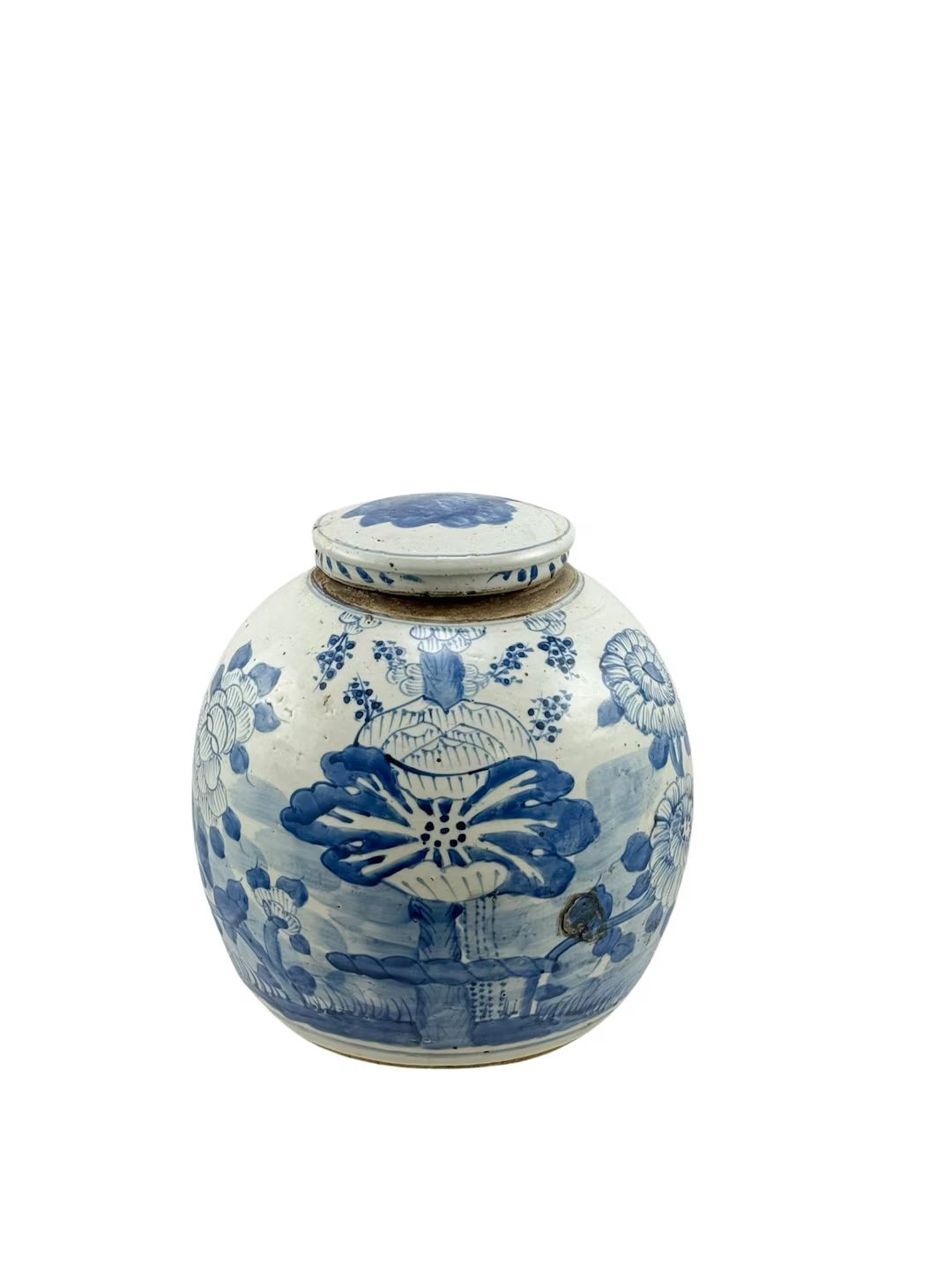 Handmade Vintage Ming Jar Four Season Plant Blue & White | Etsy (US)