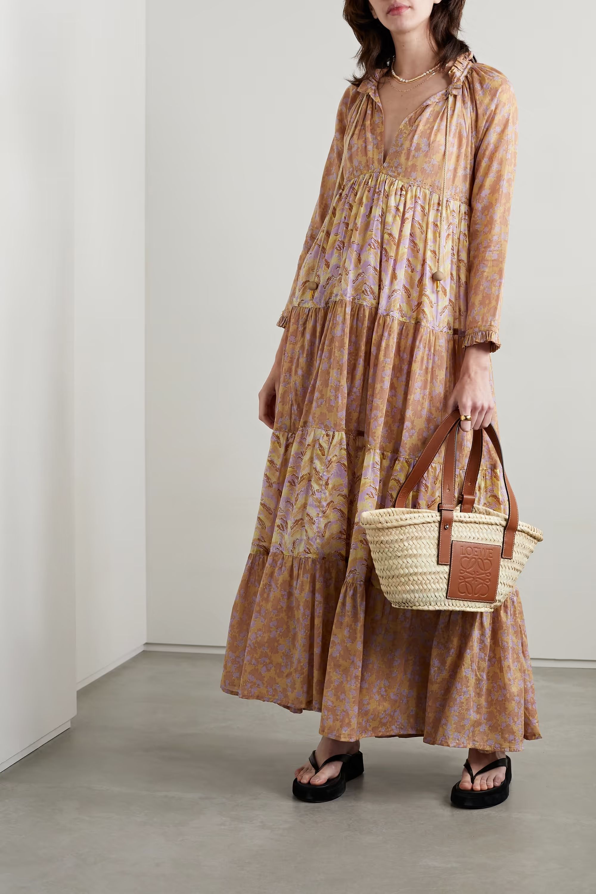 Hippy tiered printed cotton-voile maxi dress | NET-A-PORTER (US)