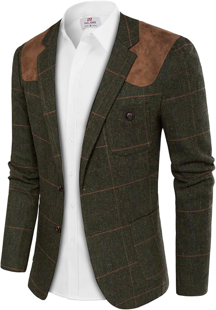 PJ PAUL JONES Blazer Herringbone Tweed Sport Coats | Amazon (US)