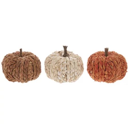 3 Braided Pumpkins Mix Home Autumn Fall Table Decoration - Walmart.com | Walmart (US)