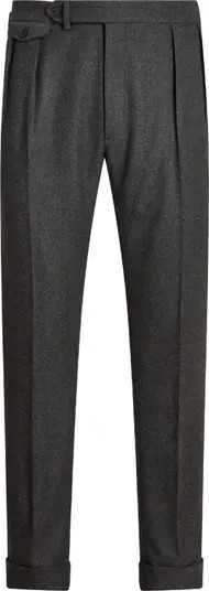 Pleated Charcoal Grey Wool Flannel Trousers | Nordstrom