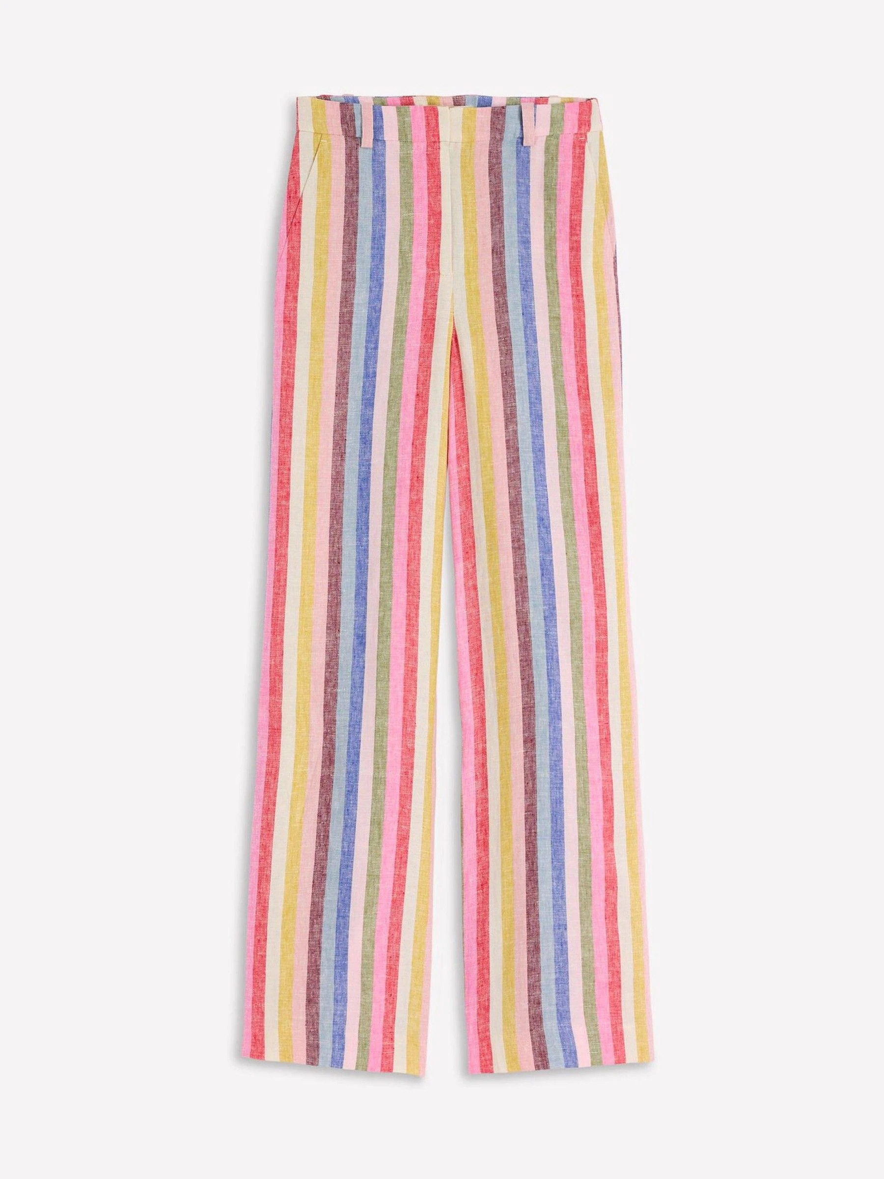 boden Boden Pink Belgravia Linen Trousers | Next US