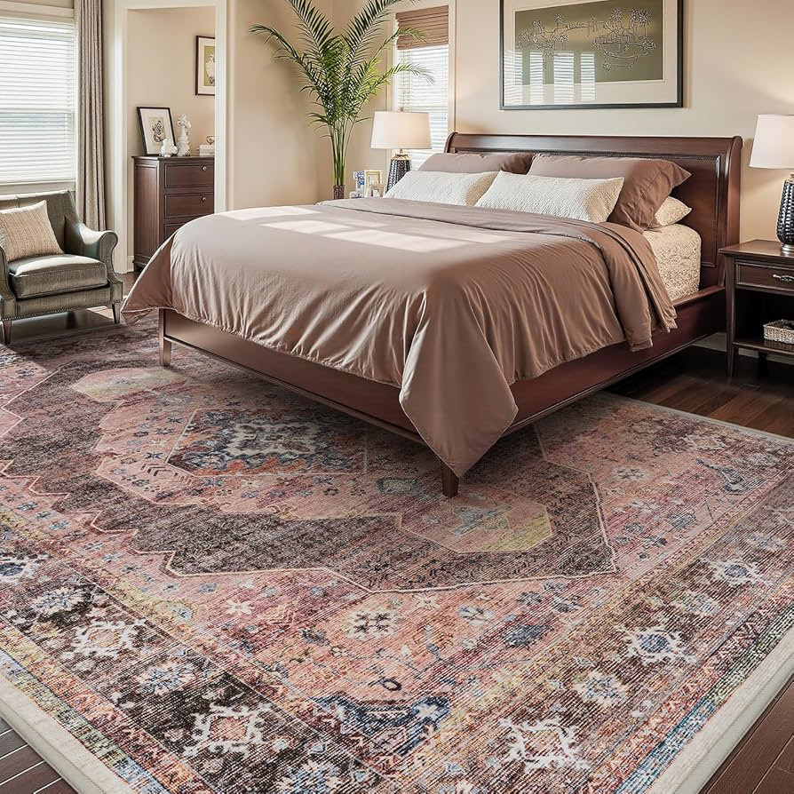 Engiw-Pink Brown 5x7 Area Rugs for Bedroom Living Room Rug Girl Nursery Rug for Study Room Dining... | Amazon (US)