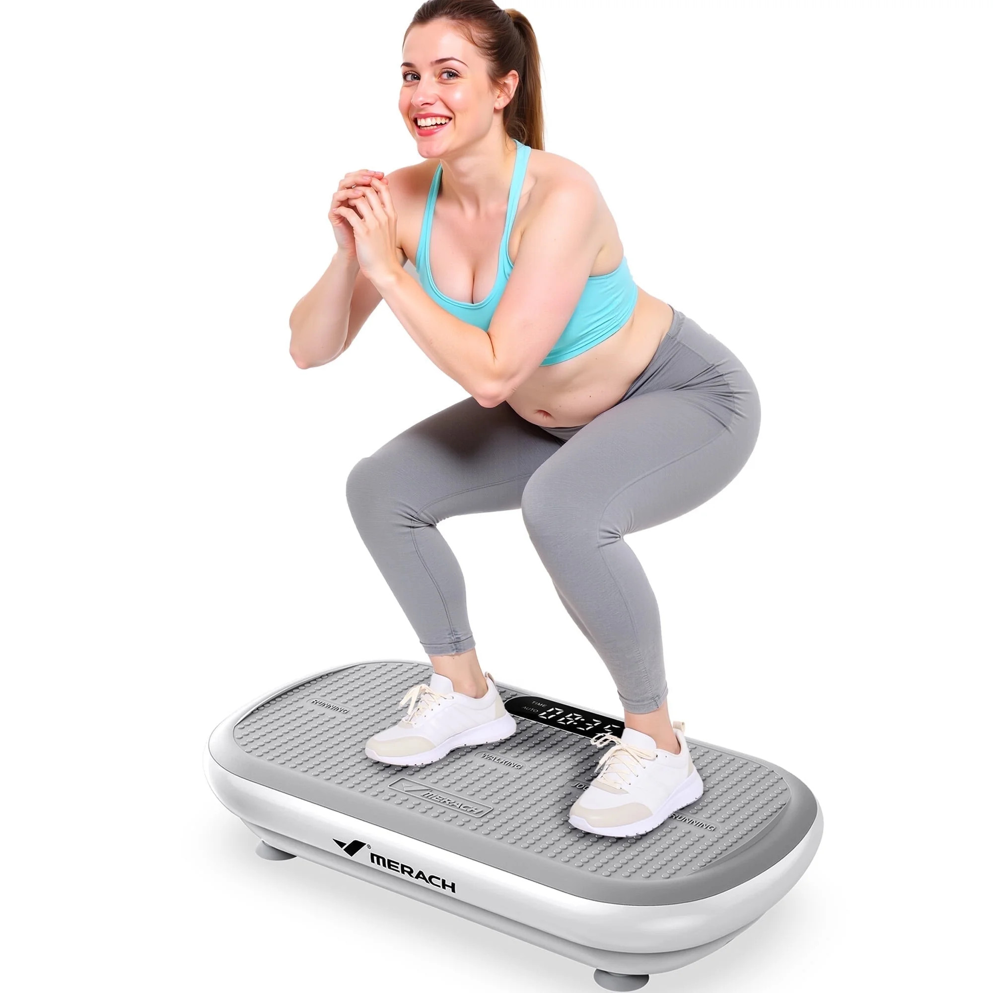 MERACH Vibration Plate Trainer Pro - 440 lb Support, Enhanced Motor, Bluetooth, Silicone Pedals | Walmart (US)