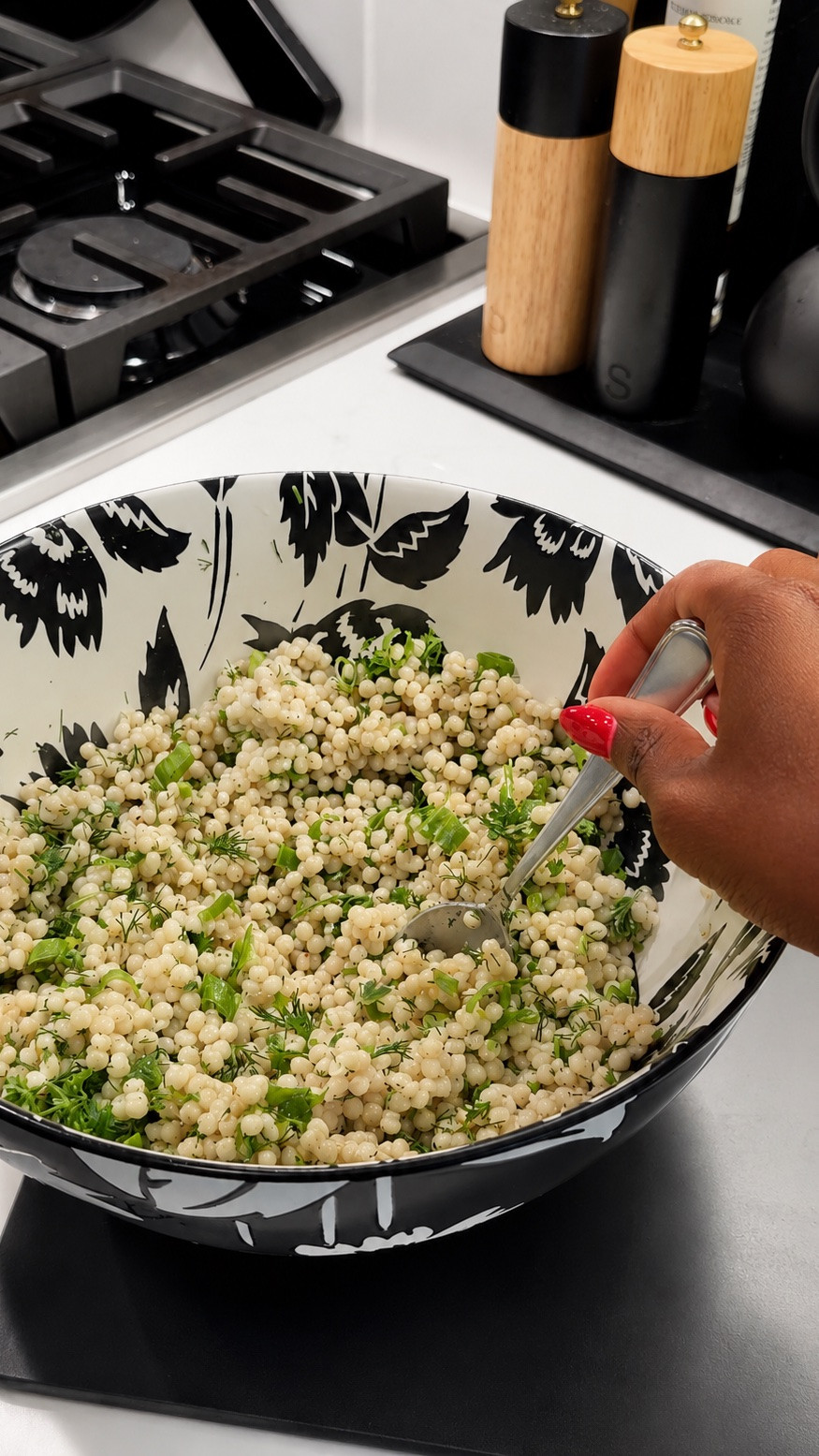 Fresh, herby couscous salad made in my favorite black + white serving bowl. Perfect for summer dinners, hosting, or an easy side that feels a little elevated. Linking the kitchen pieces, serveware, and a few of my favorite cooking staples here. 🤍#LTKKitchen #LTKFinds #KitchenEssentials #KitchenStyle #Serveware #ModernKitchen #NeutralKitchen #CouscousSalad #SummerSalad #EasyRecipes #HostingAtHome #DinnerIdeas #HomeCooking #ElevatedEveryday #KitchenInspo #FoodieFinds #CookingAtHome #DinnerPartyIdeas #ModernServeware

#LTKHome #LTKfoodie #LTKHome