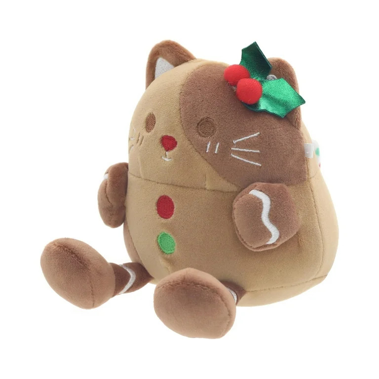 Gingerbread-Scented Cozy Cookie Cat Christmas Plush, Brown, 4.75", by Holiday Time | Walmart (US)