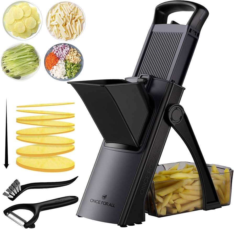 Amazon.com: ONCE FOR ALL Upgrade Safe Mandoline Slicer Plus, Biger Size, Adjustable Vegetable Foo... | Amazon (US)
