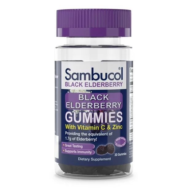 Sambucol Black Elderberry Immune Support Gummies, 30 Count | Walmart (US)