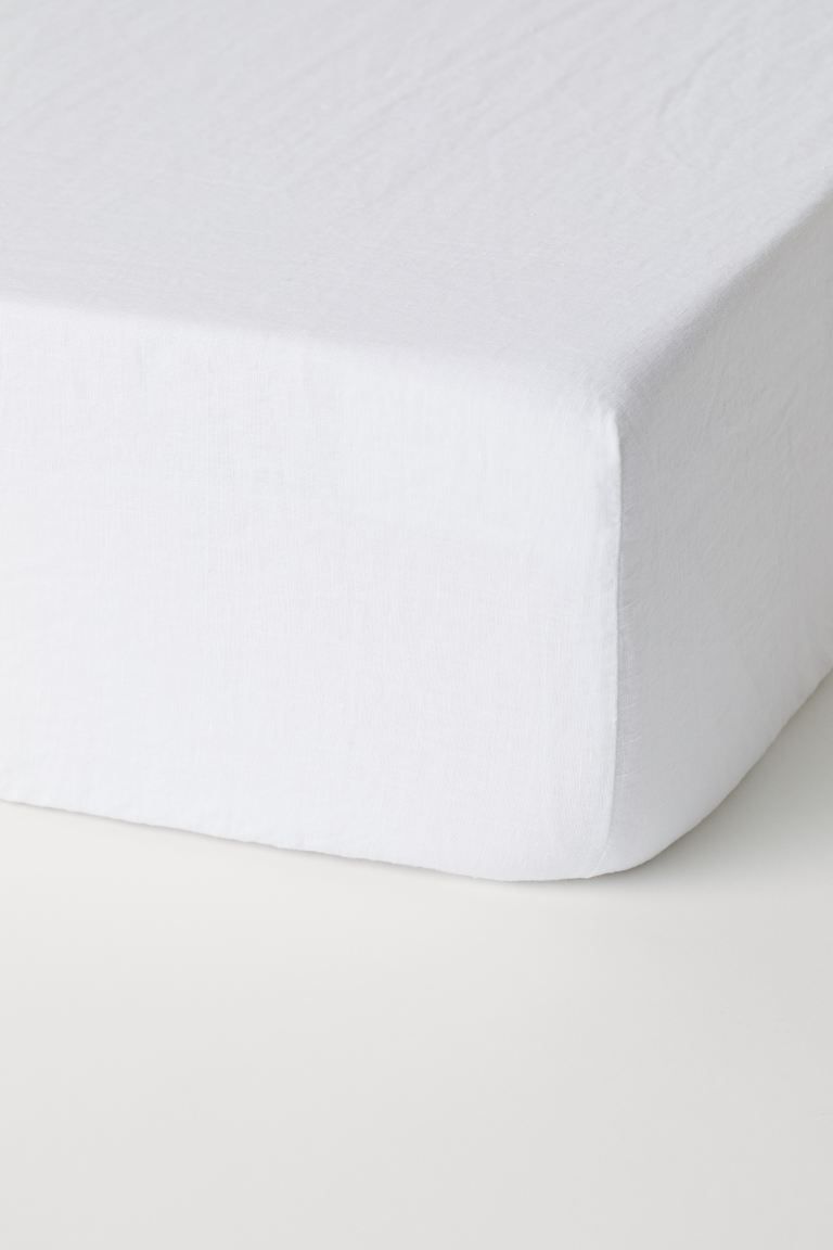 Washed Linen Fitted Sheet | H&M (US + CA)