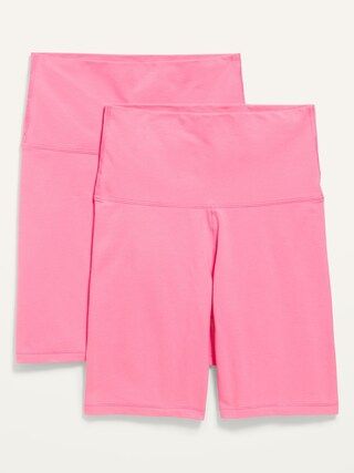 Extra High-Waisted Biker Shorts 2-Pack for Women -- 8-inch inseam | Old Navy (US)