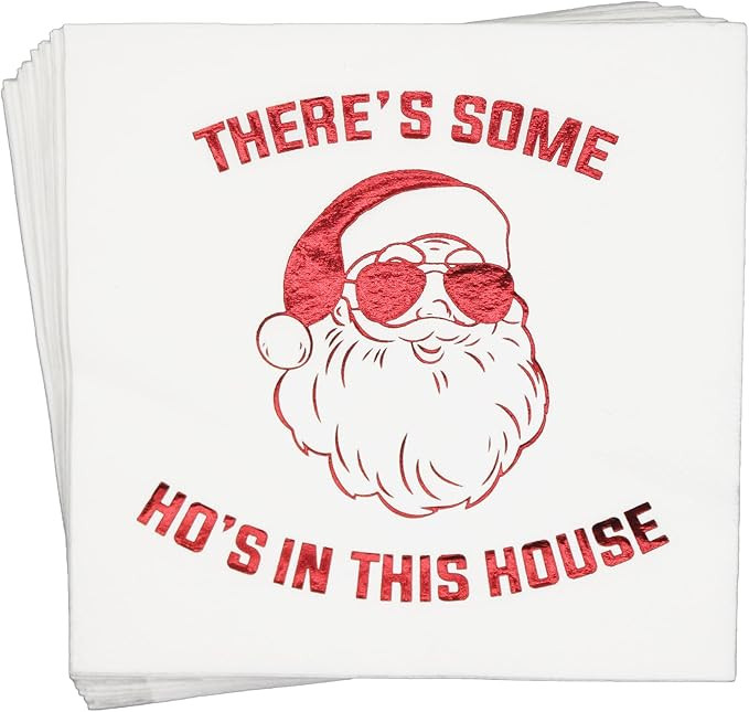 There’s Some Hos in This House Napkins, Funny Christmas Party Decorations, Christmas Xmas Holid... | Amazon (US)
