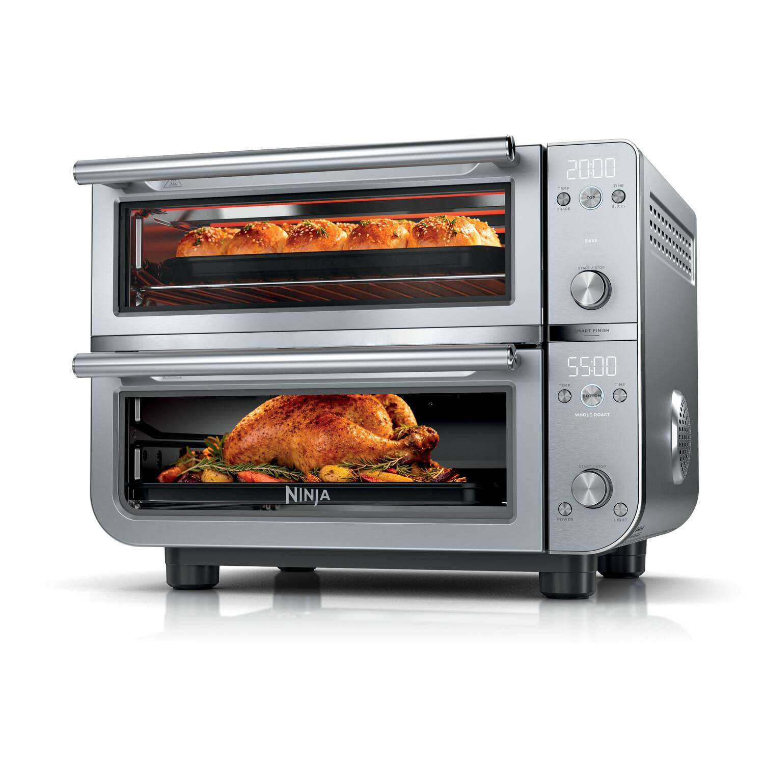 Ninja - Double Oven Pro Smart XL Countertop Oven & Air Fryer - Stainless Steel | Best Buy U.S.