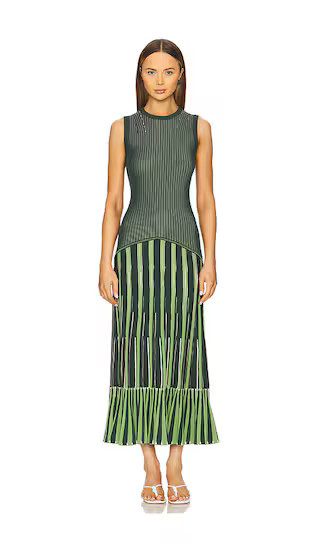 SIMKHAI Zhane Sleeveless Maxi Dress in Dark Green. - size XS | Revolve Clothing (Global)
