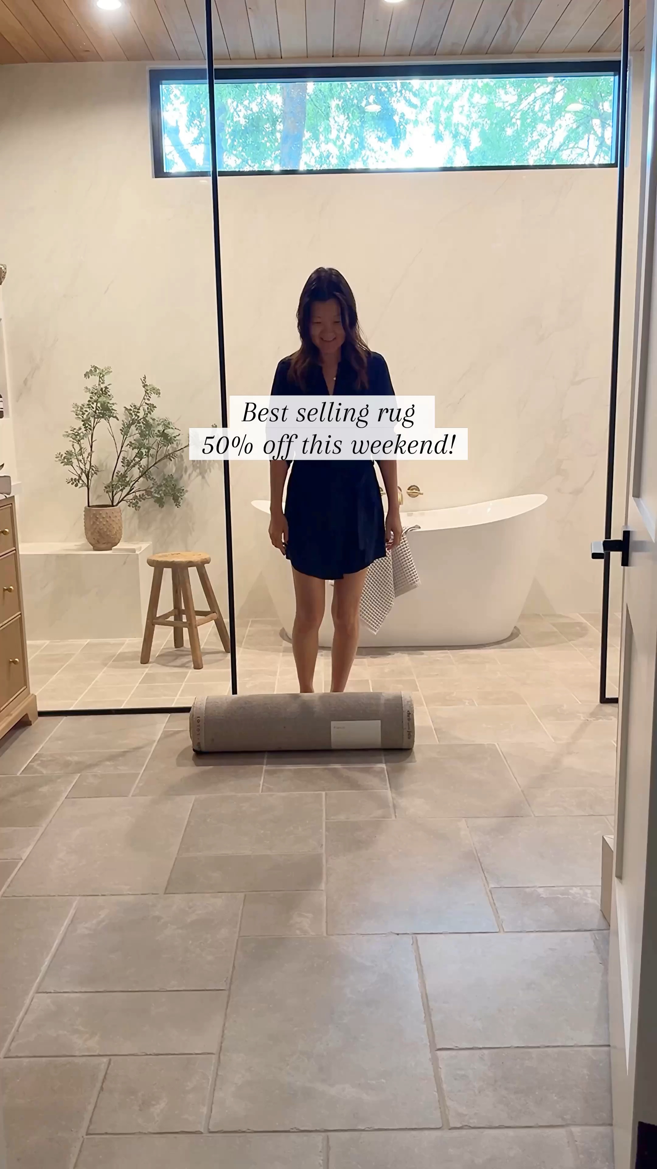 My favorite best selling rug is currently on sale for Wayfair weekend clearance sale! Love the pattern it adds to the space. 


Bathroom design, gray tile, white tub, green branches, wood vanity, checkered, rug, glass sconces, brass sconces, brass hardware brass faucet, brass knob, edge pull wayfairr

#LTKSaleAlert #LTKHome #LTKFindsUnder100