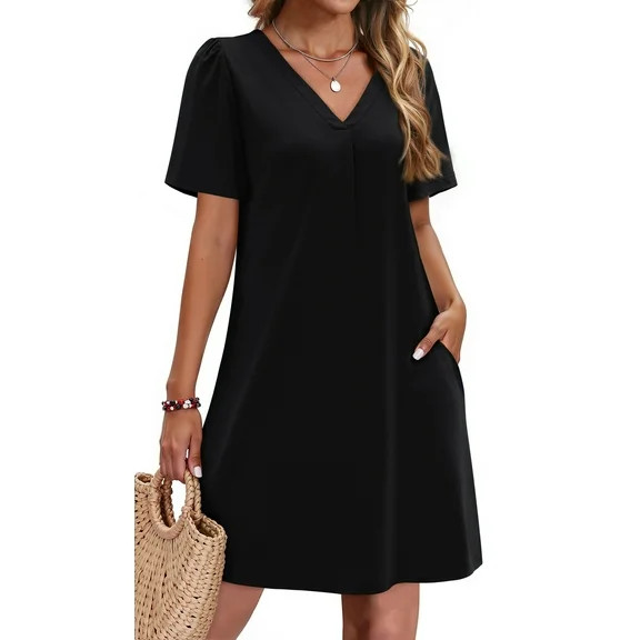 Time and Tru Women's Linen Blend Shift Dress, Sizes XS-XXXL | Walmart (US)